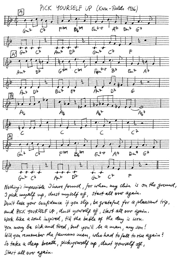 pick yourself up leadsheet – book us for your next 20s or gatsby event